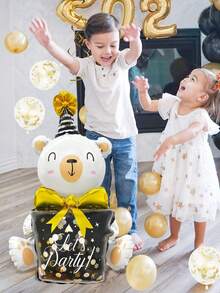 10pcs New Year Theme Balloon Set, Suitable For 2026 Black & Gold New Year Party, New Year's Eve Decoration, Birthday, New Year Theme Party Decoration, Graduation Ceremony, Photo Booth Props, Holiday Decoration Supplies - Multicolor - View 3