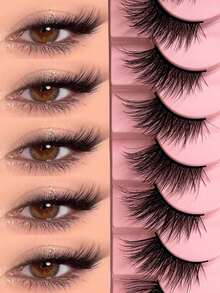 10 paia di ciglia finte semi-naturali e voluminose - ciglia finte lunghe e corte raccolte a forma di occhio di gatto per uno sguardo audace e bello, ciglia finte, ciglia, ciglia finte