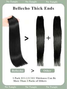 Real Human Hair Clip In Hair Extensions 8Pcs 16inch Clips In Human Hair Extension Striaght 8Pcs Double Weft Thick And Soft Natural Black 100g - Natural Black - 查看 4