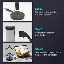 Gaming Headset/Controller Desktop Stand With USB Charging, RGB Light Effects, Microphone Function & Ambient Lights – Ideal For All Gaming Accessories And Perfect As A Thoughtful Present, Desktop Organizer, Gaming Setup, Sleek Design, Modern Gaming Gear, Durable Stand, Highquality Build, Controller Holder, Gamers Gift, Tech Lovers - 黑色 - 查看 2