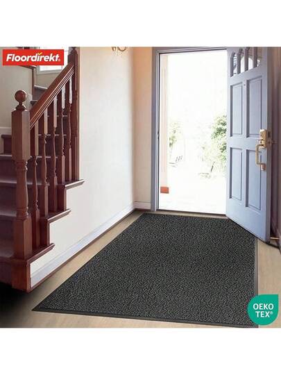 Floordirekt Rhine Dirt Trapper Doormat, Washable Heavy Duty Doormat Non Slip Backing, Entrance Areas Black, 90 Cm 120 view 2