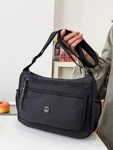 Casual Minimalist Canvas Tote Bag, New Women's Solid Color Versatile Shoulder Bag, Large Capacity Crossbody Square Bag