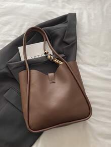 حقيبة كتف نسائية فاخرة ذات لون أحادي متعددة الاستخدامات