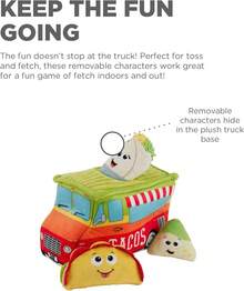 Outward Hound Squeakin' Eggs Plush Dog Toys - 3 Pack - Xe tải Taco - Xem 3