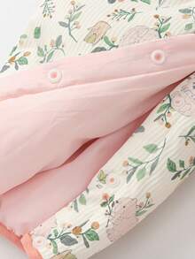 Balabala BalaOne Baby Down Jumpsuit, 2025 Winter, Cute Warm Hooded Snowsuit - White and Red - View 8