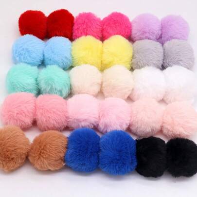 4 pièces Boules Pompons Rouges de Noël en Fausse Fourrure 4-4,5cm Boules Moelleuses en Peluche Fausse Fourrure de Lapin Rex Pompons DIY Accessoires de Chapeau Vêtements Décorations de Fête
