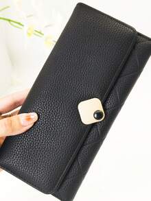 Nouveau portefeuille long en PU doux pour femmes, sac à main pliable mode casual grande capacité multifonction, porte-cartes, étui pour pièce d'identité, pratique à transporter, adapté comme cadeau de vacances pour femmes. Portefeuille, porte-monnaie, porte-cartes