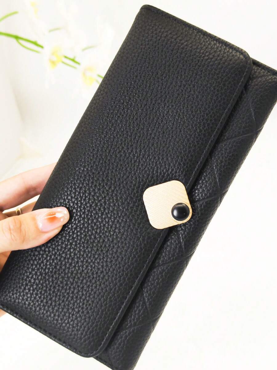 Nouveau portefeuille long en PU doux pour femmes, sac à main pliable mode casual grande capacité multifonction, porte-cartes, étui pour pièce d'identité, pratique à transporter, adapté comme cadeau de vacances pour femmes. Portefeuille, porte-monnaie, porte-cartes