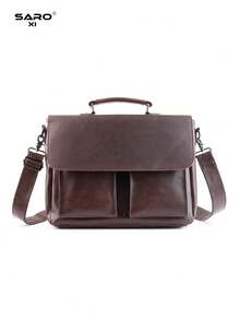 saroxi 男士休闲单肩斜挎包，时尚商务通勤礼物圣诞节秋季大学单肩包斜挎包礼物尖叫公文包文件包电脑包笔记本电脑包大容量电脑公文包男士礼物学生多功能户外便携男友礼物手拿包度假复古趣味礼物笔记本电脑包胸包礼物复古包情人节节日必备包贴纸包冬季棕色包情人节礼物复古学校礼物包包春季复古包