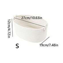 北欧风创意收纳篮，可收纳衣物、玩具、配饰、钥匙、化妆品等——多功能收纳箱，适用于家居、客厅、卧室、儿童房和橱柜，节省空间，带提手，触感柔软，轻巧耐用，可折叠收纳，方便存放，让日常必需品井然有序、触手可及，简洁的线条、中性色调和波西米亚风装饰，完美契合极简主义室内设计，是日常便利和整洁家居装饰的理想之选。 - 白色 - 查看 9