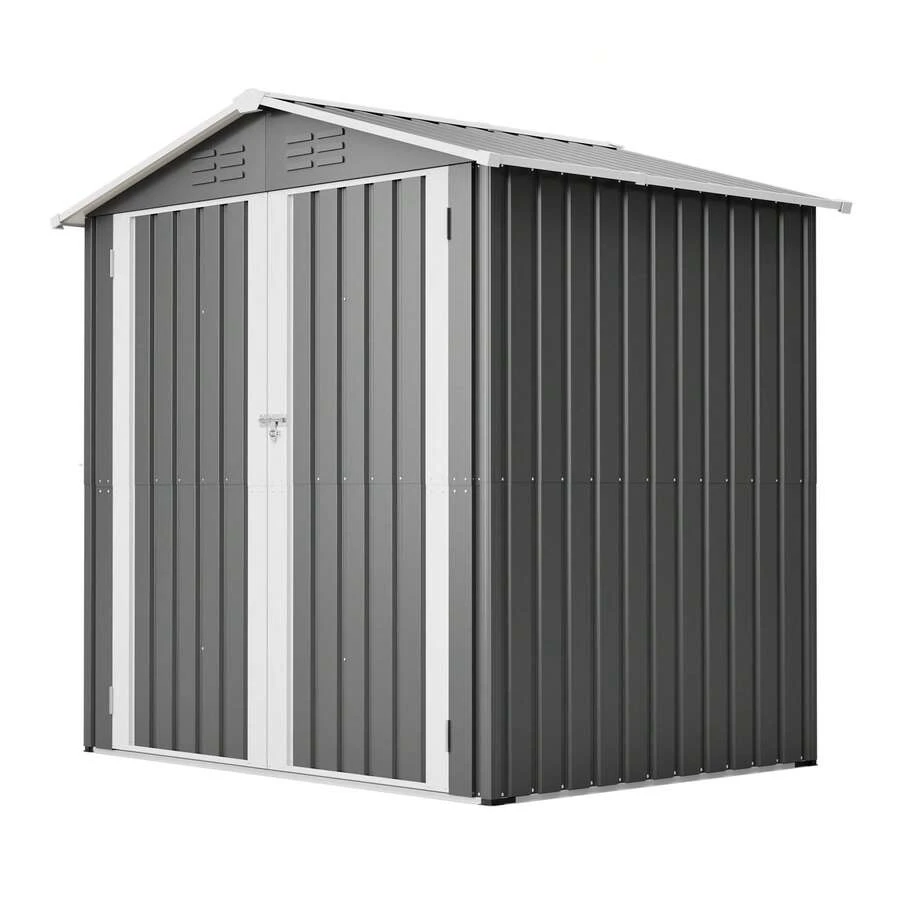 5x3ft Steel Garden Shed, Weather Protection With Ventilated & Lockable Door For Patio & Garden