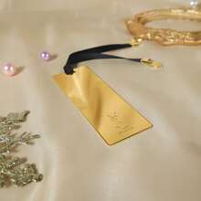 Yves Saint Laurent Metal Bookmarks With Gold Texture And Star/Heart Shaped Pendants, Fashionable Reading Essential - Gold - View 3