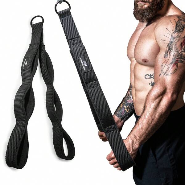 Cuerda para tríceps (versión resistente) Accesorios de cable para uso en el gimnasio - Equipo de gimnasio perfecto para el hogar/Accesorios de gimnasio - Accesorio de máquina de cable de cuerda de entrenamiento múltiple - Mejor agarre de cuerda de gimnasio con 6 asas antideslizantes