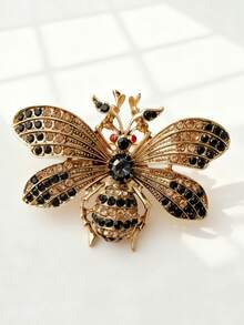 1 pieza Elegante y elegante broche de abeja con brillantes de colores, versátil para fiestas, reuniones y uso casual, para mochilas escolares, accesorios de oficina, camisas, chaquetas, joyería, disfraces de Halloween, regalos divertidos y lindos para maestros, accesorios de disfraz, encantos de bolso, Navidad