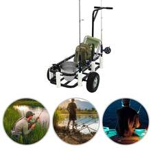 Black Fishing Roller Car Beach Fishing Cart W/ Anti-Skid Wheel For Fishing, Traveling, Shopping, Moving, Camping - màu đen - Xem 4