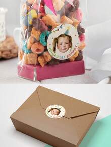 Custom Birthday Photo Stickers, Personalized Stickers For Birthday Party, Bachelorette, Bach Trip, 30th Birthday, Party Favors, Custom Gift Tags, Customizable Stickers For Events, School, Office, Teachers, University, Party Favor Stickers - Multicolor - View 3