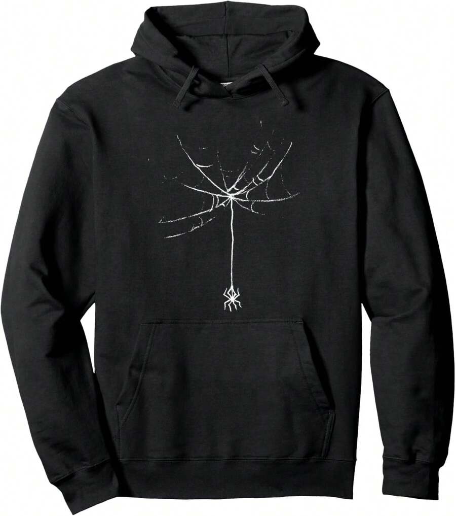 Spider Web Hoodie Halloween Hoodie Pullover Hoodie - Black - View 1
