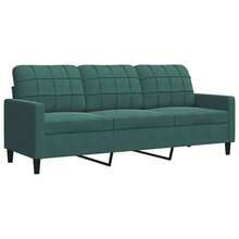 vidaXL 3-teiliges Sofa-Set mit dunkelgrünen Samtpolstern