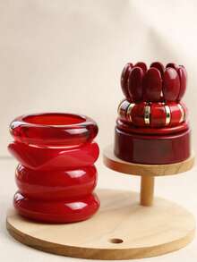 1-3 PCS Bracelet Set Resin Bangle Red White Gold Glossy Chunky Fashion Acrylic Gift For Girlfriend, Holiday Gift, Suitable For Daily Wear, Valentine's Day Gift, Date Wear