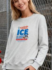 Frozen Kristoff & Sven's Ice Harvesting And Delivery Long-Sleeve Sweatlong-Sleeve Sweatshirt - Gris - Voir 3
