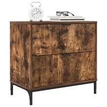 vidaXL Nachttisch Räuchereiche 63,5 x 36 x 61 cm Holzwerkstoff - Gelb - Übersicht 3