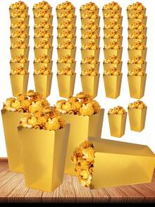 48/24/12pcs/1pc 金色爆米花盒 4.35"X2.76"X1.97" 迷你纸板爆米花容器纸质爆米花架适用于派对零食糖果爆米花袋生日婚礼爆米花架 - 彩色 - 查看 16