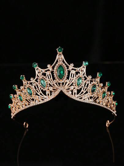 1 pieza Elegante corona de princesa de moda para mujer, accesorio para el cabello con decoración de strass de lujo para cumpleaños/boda, regalos para damas de honor, apariencia de fiesta, coronas, tiara, accesorios para el cabello para mujeres