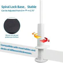 3Data Soporte Universal para telfono de Cuello de Cisne, Soporte Universal para telfono Celular, Tablet, Cuello de Cisne, Brazo Largo, Flexible, Soporte para Tablet Blanco - blanco - Ver 8