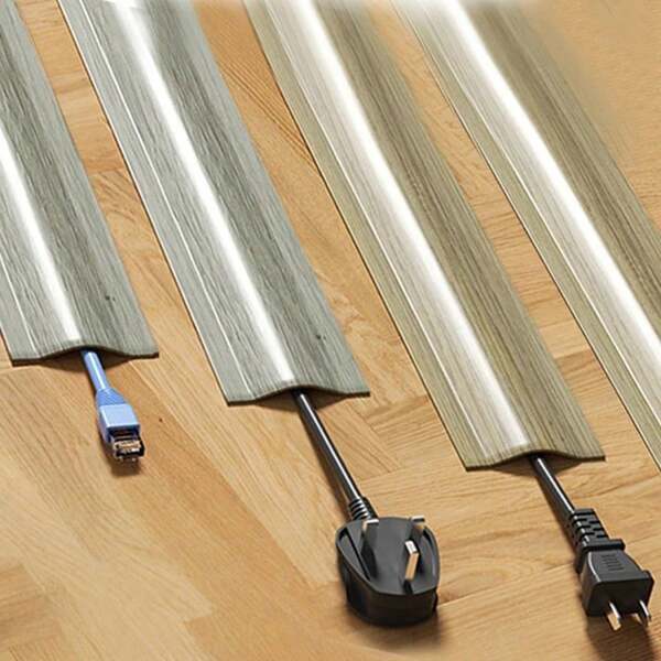 1 قطعة غطاء سلك أرضي لاصق بمقاس 3 م * 5.5 سم - حماية قناة أسلاك التمديد الكهربائية - كم كابل لتنظيم المنزل أو المكتب