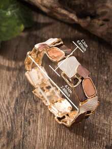 1 chiếc vòng tay co giãn bằng hợp kim kẽm hình học phong cách Bohemian cổ điển thanh lịch thời trang dành cho nữ, đa năng để đeo hàng ngày và tham dự các sự kiện trang trọng - Hình học 1 - Xem 3