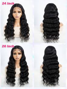 QVR QUEEN VIRGIN REMY QVR Body Wave Lace Front Wig Human Hair T Part Transparent Lace Front Wig Middle Part Body Wave Lace Wigs Pre Plucked With Baby Hair Natural Black Color - Natural Black - View 6