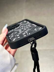 1pc Dice Full Coverage Design Protective Phone Case With Durable Lanyard, Waterproof, Dustproof, Shockproof TPU Silicone Cover Compatible With Iphone 17 Pro Max/17 Pro/17/16 Pro Max/16 Pro/16/15 Pro Max/15 Pro/15/14/13/12/11 Series, Compatible. Best Gift For Yourself, Parents, Friends And Loved Ones - Black - View 7