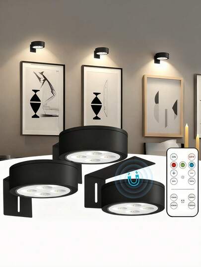 Magnetic LED Wand Verlichting Remote Control, Dimmable, Temperatures, Timer Function, Moderne Lamp Gallery, Stairwell, Corridor, Bedroom Picture Frame