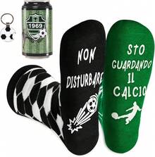 Calzini divertenti da uomo e donna con il motivo "NON DISTURBARE, STO GUARDANDO IL CALCIO", calzini invernali antiscivolo in cotone, idee regalo per papà, nonno, amico per compleanni e Natale