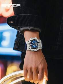 SANDA. SANDA New 6291 Fashion Student Sports Electronic Watch Multi Functional Waterproof Timing Student Electronic Watch - White - View 7