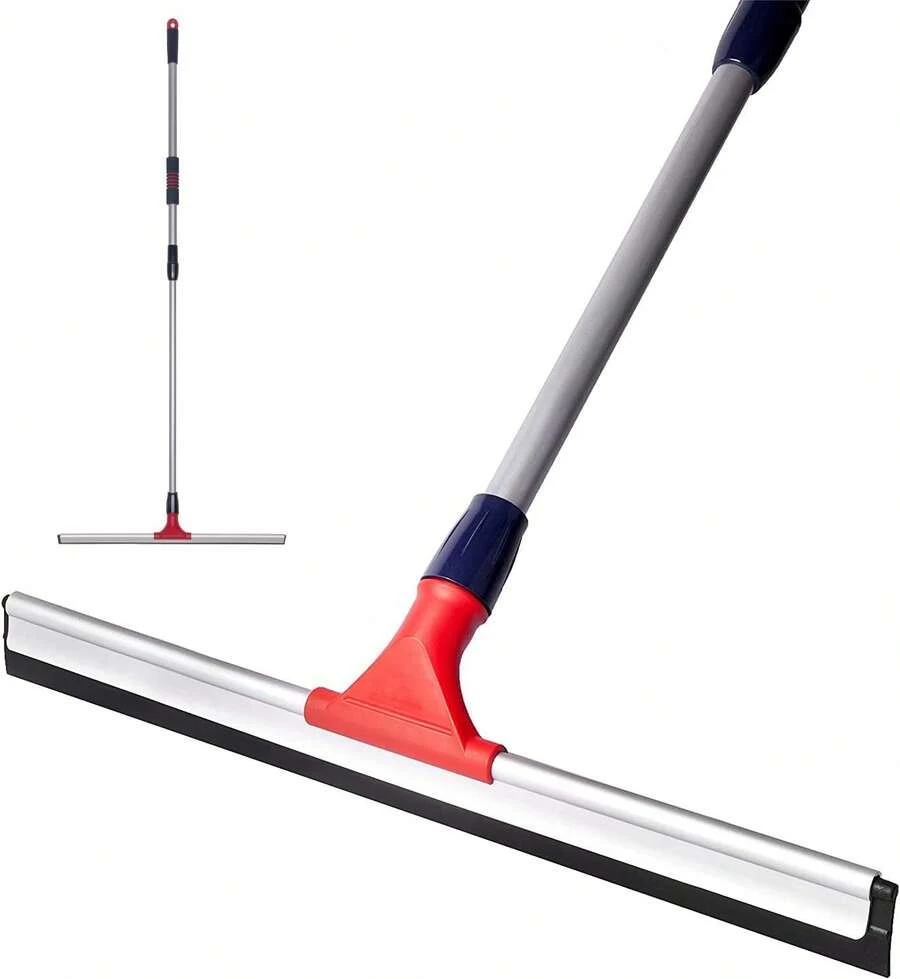DSV - Escobilla de Goma Profesional Estándar para Hormigón, 24 Pulgadas, Con Mango Telescópico de 30 a 57 Pulgadas, para Azulejos, Cochera, Cubierta, Baño - 1 - Ver 1