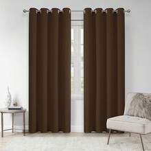 VEHEDE Cortinas Opacas de Color Beige Claro para salón, Cortinas térmicas, protección contra el frío, con Ojales, Cortinas Opacas, separadores de Habitaciones, 229 x 140 cm, Juego de 2 Unidades - Marrón - Ver 9