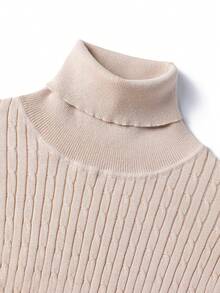 Men's Casual Versatile Ribbed Knit Turtleneck Sweater, Long Sleeve Top
