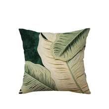 4pcs Light Background Green Leaf Of Grass Pattern Pillow Case, Size 17.7" X 17.7", Machine Washable Available, Polyester Zipper Back Throw Pillow For Home Decor, Floral Pattern, Suitable For Multiple Room Types - No Padding Included. - Multicolor - View 17