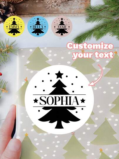 17/35/70pcs Custom Christmas Tree Gift Tags, Personalized Name Labels, Personalized Christmas Gift Labels ,Custom Name Christmas Sticker,Christmas Present Stickers , Christmas Gift Tag Stickers,Personalized Merry Christmas Stickers – Custom Round Holiday Labels For Gift Wrapping, Envelope Seals, Party Favors, Small Business Packagingpresent Stickers For Holiday Wrapping,