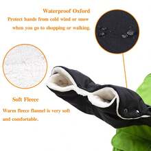 Rękawiczki do wózka, bardzo grube zimowe rękawiczki do wózka, zapewniają rodzicom i opiekunom ciepło w chłodne dni, wygodne i miękkie, polarowe, odporne na deszcz, mróz, wiatr i śnieg