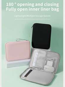 10,9-tums surfplattefodral, bärväska för iPad Pro M2/M1, Surface Pro 10,3-tums X/9/8/7/6, med fickor för tillbehör (10,9 tum, PU-grå)