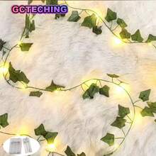 GCTECHING 1串LED攀爬老虎灯笼，电池供电，花环灯，适用于壁炉、栏杆、窗帘、圣诞节、节日礼物、派对、婚礼、房间、桌子、室内圣诞装饰（多个可产生此效果） - 爬山虎燈串 - 查看 6