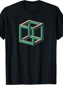 Impossible Cube Optical Illusion Tee Shirt T-Shirt - Style 5 - View 1