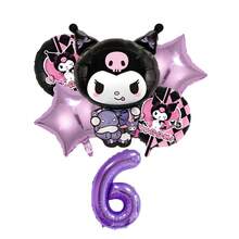 Suministros para fiestas de Sanrio, globos decorativos de fiesta de cumpleaños o aniversario con el diseño de Kuromi, decoración de escenario de fiesta de Kuromi, globos decorativos de fondo fotográfico de fiesta de Kuromi