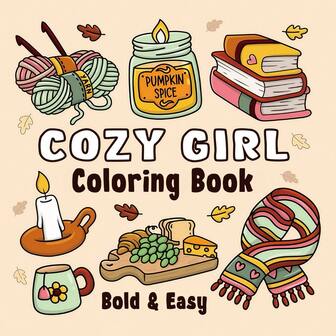 Cozy Girl Christmas Coloring Book, 1 Pc Relaxing Comfort Coloring Book For Adults And Teens, Cute Designs For Stress Relief, Ideal Gift For Girls, Boys, Teens, Children, Holiday And Special Occasions