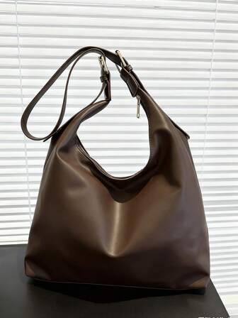 Vintage Large Capacity Solid Color Women's Shoulder Bag, Multifunctional Crossbody Bag, Women's Shoulder Bag, Large Capacity Crossbody Tote, Casual Work Bag