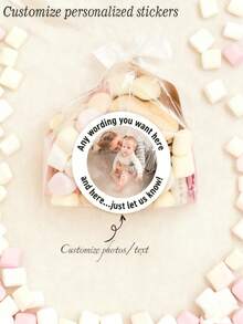 12/24/36/48 pièces Autocollants photo personnalisés, autocollants de mariage, étiquettes photo, autocollants de fête d'anniversaire, personnalisés, étiquettes de célébration, autocollants photo personnalisés pour anniversaires, Saint-Valentin, Fête des mères, anniversaires, Journée des enfants, Fête des pères, remises de diplômes, mariages, pendaison de crémaillère et autres occasions, convenant aux écoles, maisons, bureaux, multifonctionnels, décoratifs, réutilisables