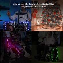 Ultra Bright 2pcs LED Bicycle Spoke Lights,Bike Wheel Tire Strip Lights For Decoration & Ty Warning, Must-Have Accessories For  Night Cycling Visibility - 藍色 - 查看 7