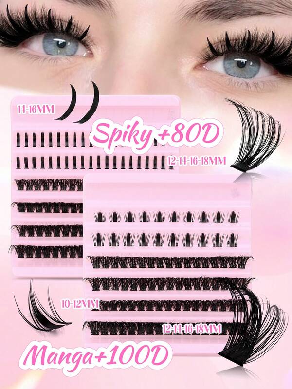 أريسون 6 صفوف 88 قطعة رموش مزيفة شائكة ومانجا لعيد الميلاد للاستخدام المنزلي DIY ناعمة وخفيفة مريحة ذات مظهر قطة رموش فردية لإطالة الرموش